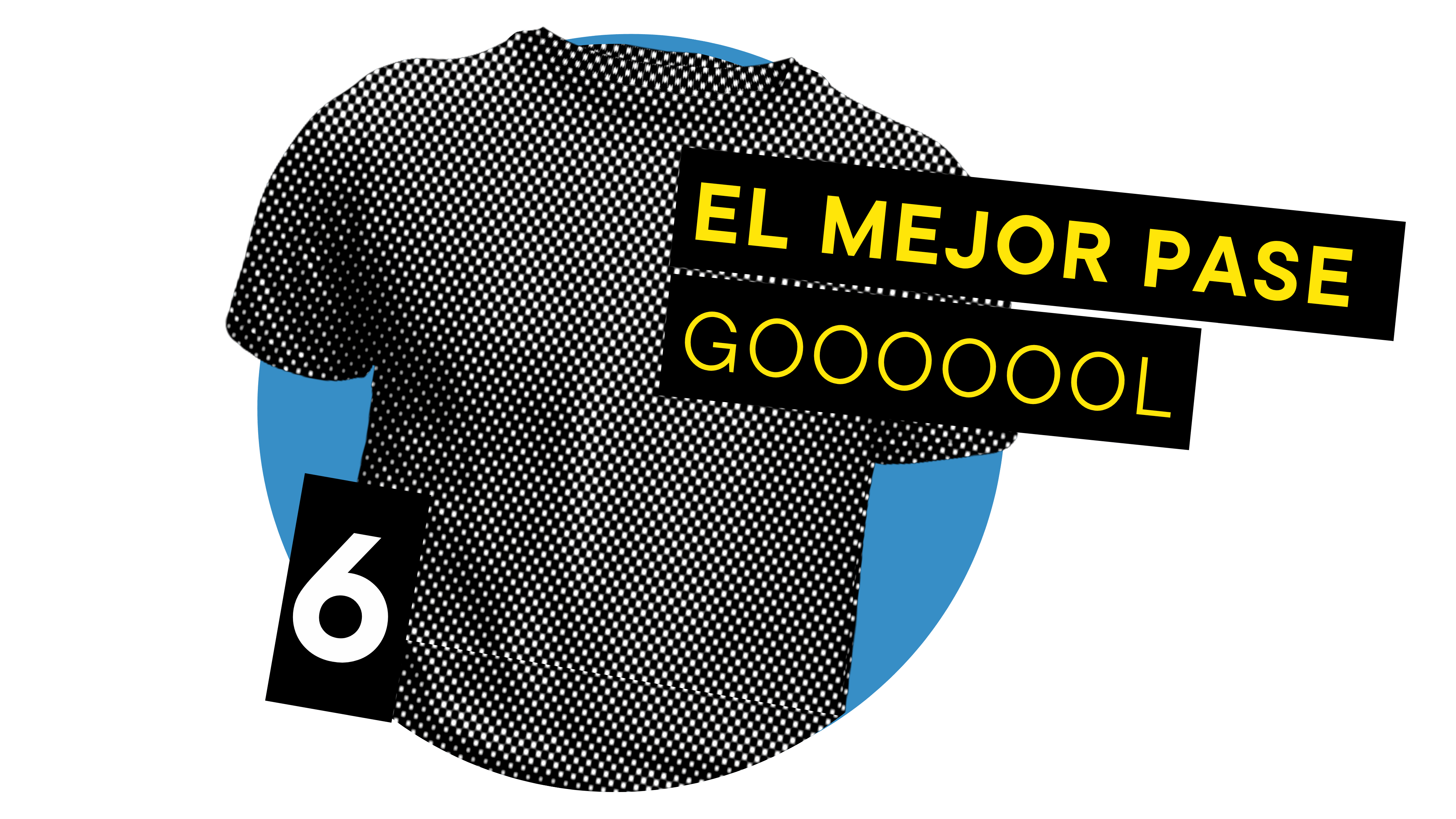 Camiseta número seis con mensaje de mejor pase